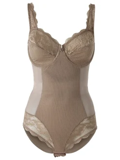 Verde Veronica AR40 Body donna con pizzo senza ferretto coppa D - fango