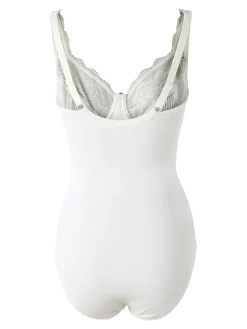 Verde Veronica AR40 Body donna con pizzo senza ferretto coppa C - panna