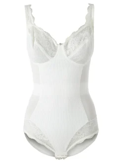 Verde Veronica AR40 Body donna con pizzo senza ferretto coppa C - panna