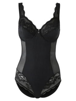 Verde Veronica AR40 Body donna con pizzo senza ferretto coppa C - fango
