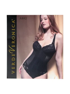Verde Veronica AR40 Body donna con pizzo senza ferretto coppa C - fango