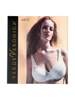Verde Veronica AR10 Reggiseno preformato con pizzo senza ferretto coppa D - fango