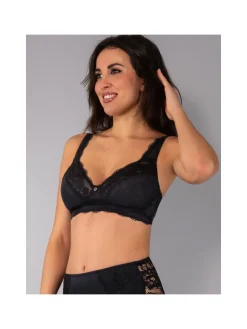 Verde Veronica AR10 Reggiseno preformato con pizzo senza ferretto coppa C - nero