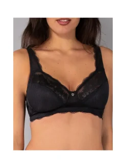 Verde Veronica AR10 Reggiseno preformato con pizzo senza ferretto coppa C - nero