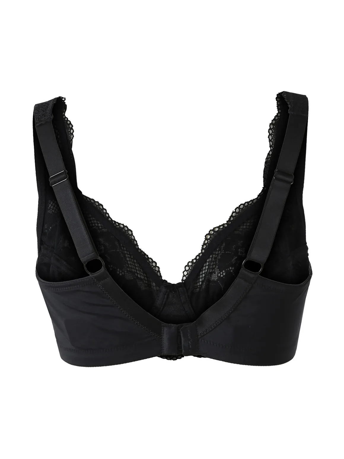Verde Veronica AR10 Reggiseno preformato con pizzo senza ferretto coppa D - nero