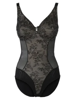 Verde Veronica DR42 Body donna francese con ferretto coppa C - nero