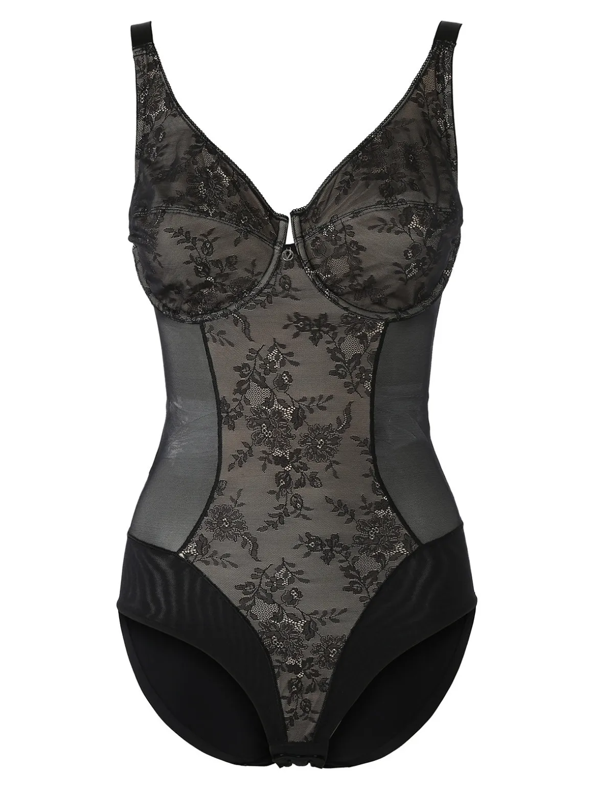 Verde Veronica DR42 Body donna francese con ferretto coppa C - nero