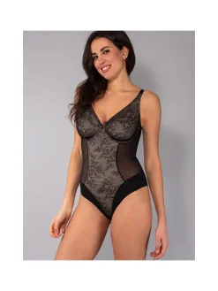 Verde Veronica DR42 Body francese da donna con ferretto coppa D - nero
