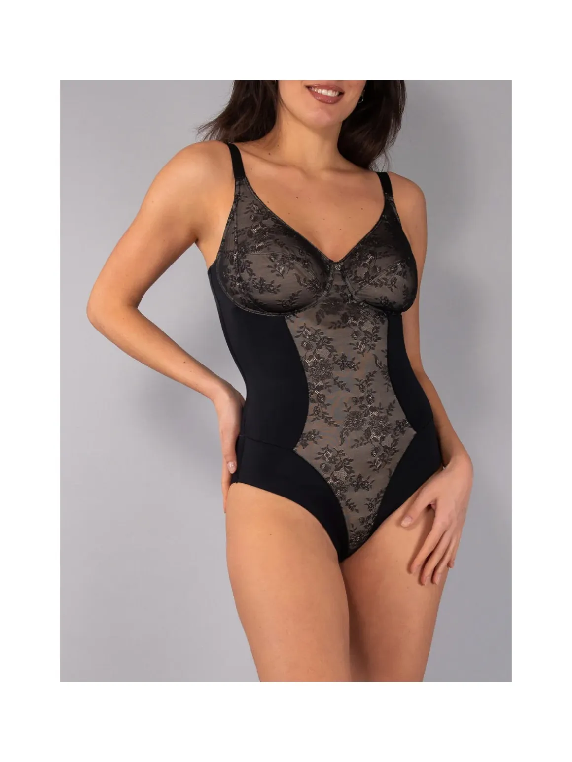 Verde Veronica DR40C Body francese donna senza ferretto coppa C - nero