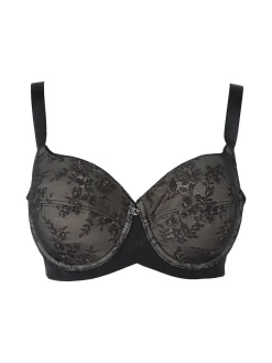Verde Veronica DR14D Reggiseno donna preformato con coppe imbottite e ferretto coppa D - nero