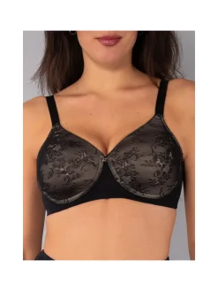 Verde Veronica DR16 Reggiseno donna imbottito senza ferretto coppa D - nero