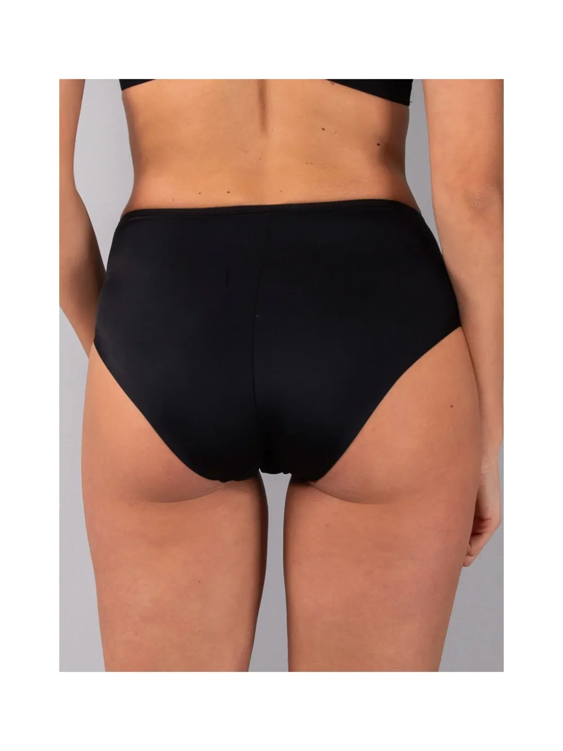 Verde Veronica DR35 Slip donna a vita alta con pizzo - nero