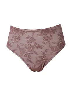 Verde Veronica DR35 Slip donna a vita alta con pizzo - bordeaux