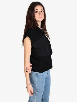 Vicbee Maglia donna senza maniche con zip e tasche