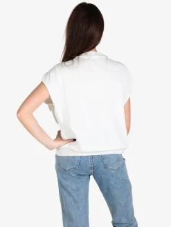 Vicbee Maglia donna senza maniche con zip e tasche