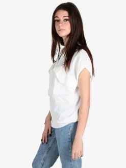 Vicbee Maglia donna senza maniche con zip e tasche