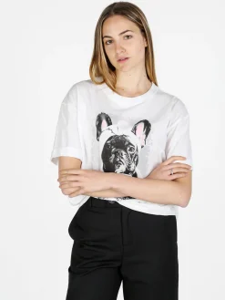 Vicbee T-shirt donna oversize in cotone con stampa