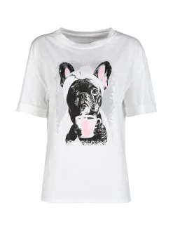 Vicbee T-shirt donna oversize in cotone con stampa