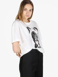 Vicbee T-shirt donna oversize in cotone con stampa