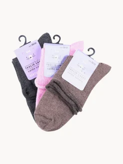 Virtus Calze corte in caldo cotone da bambina, confezione da 3 paia