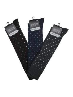 Virtus Calze lunghe uomo pois in caldo cotone. Confezione 3 paia