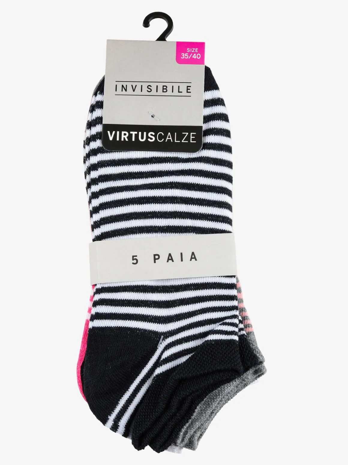 Virtus Confezione da 5 calze fantasmino donna