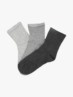 Virtus Confezione da 3 paia di calze corte donna in caldo cotone - grigio