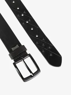 Wampum Cintura in pelle da uomo con borchie
