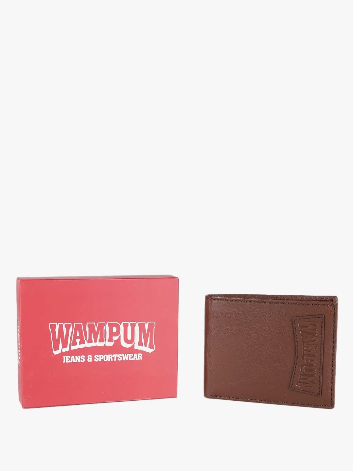 Wampum Portafoglio in pelle uomo con scritta