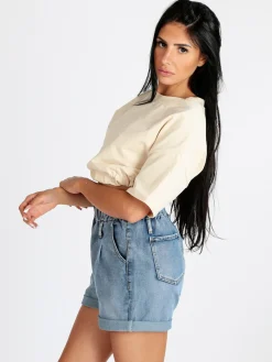 W.Angel Felpa cropped donna manica corta