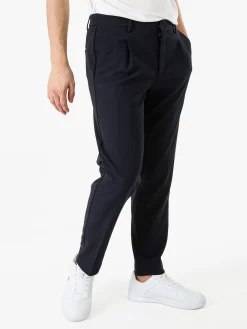 Warren Webber Pantaloni casual da uomo a gamba dritta - blu scuro
