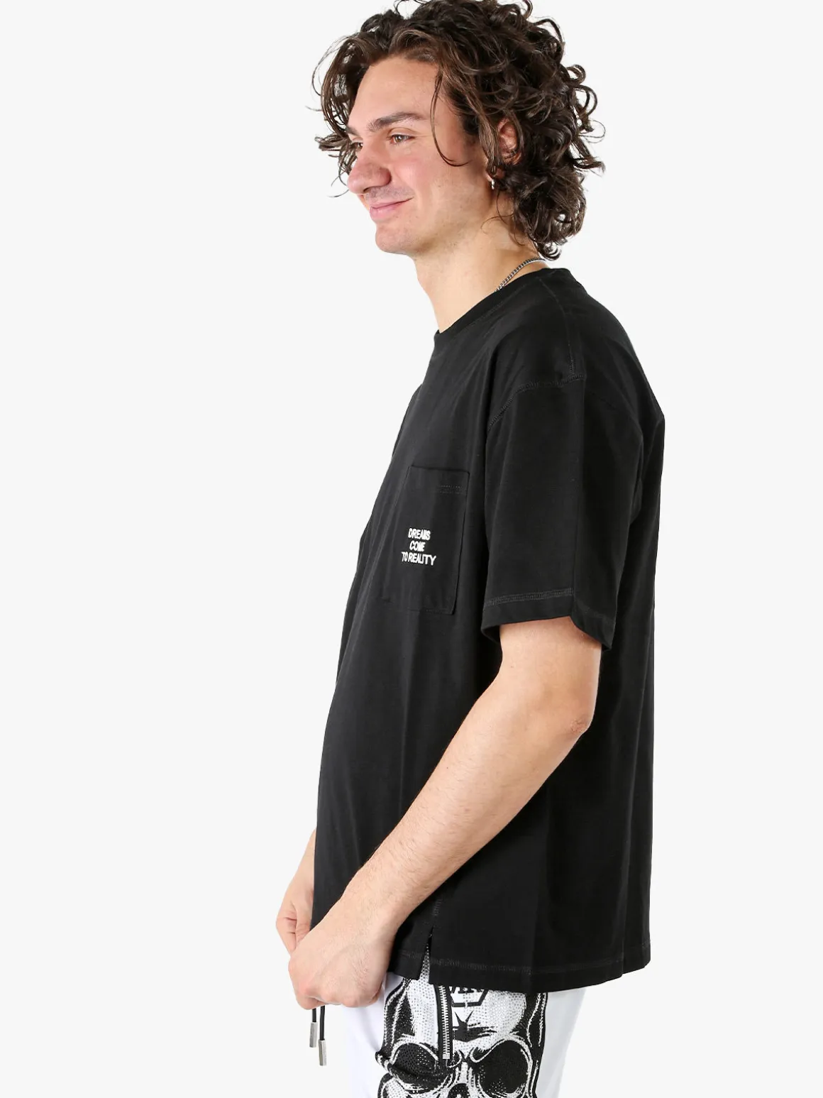 Warren Webber T-shirt oversize da uomo in cotone - nero