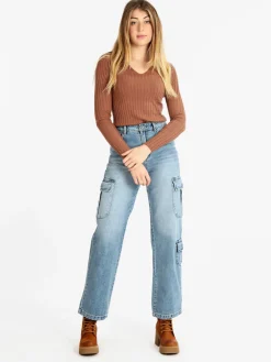 Water Jeans Jeans donna a gamba larga con tasconi