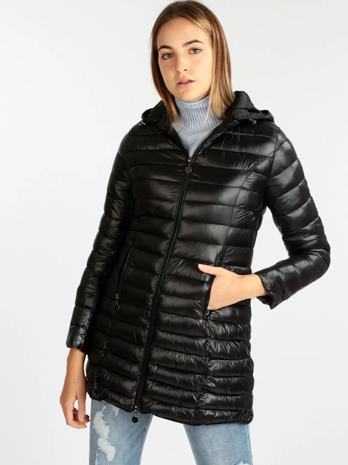 W Collection Piumino leggero da donna con cappuccio