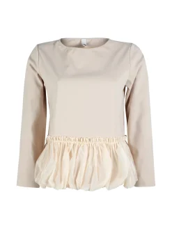 Wendy Trendy Maglia donna oversize con bordo finale a palloncino