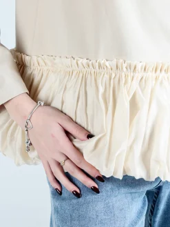Wendy Trendy Maglia donna oversize con bordo finale a palloncino