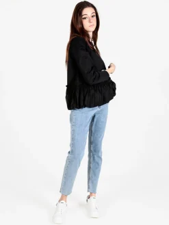 Wendy Trendy Maglia donna oversize con bordo finale a palloncino