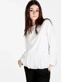 Wendy Trendy Maglia donna oversize con bordo finale a palloncino