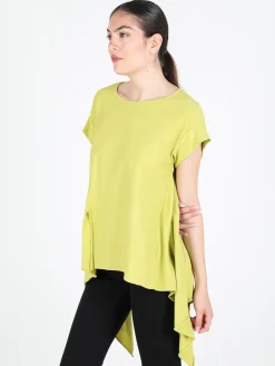 Wendy Trendy Maxi t-shirt donna asimmetrica in cotone