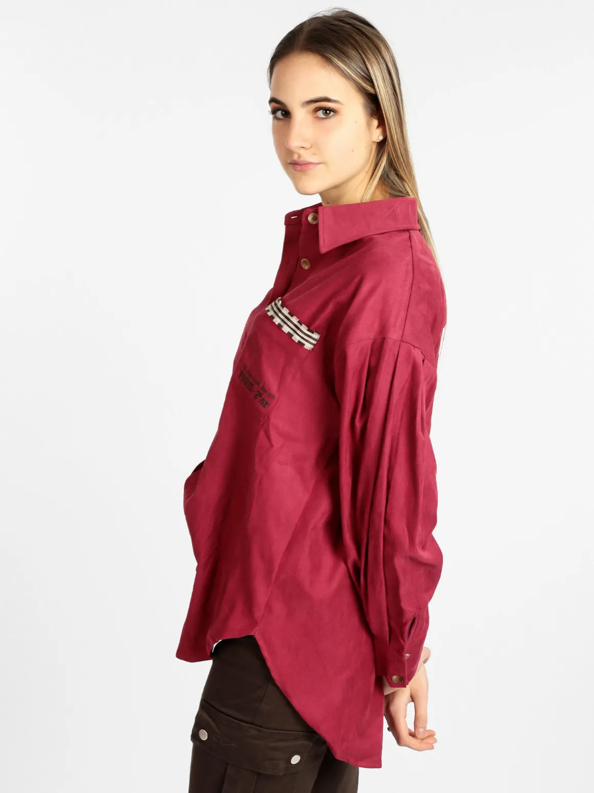 Wiya Camicia donna oversize con taschino