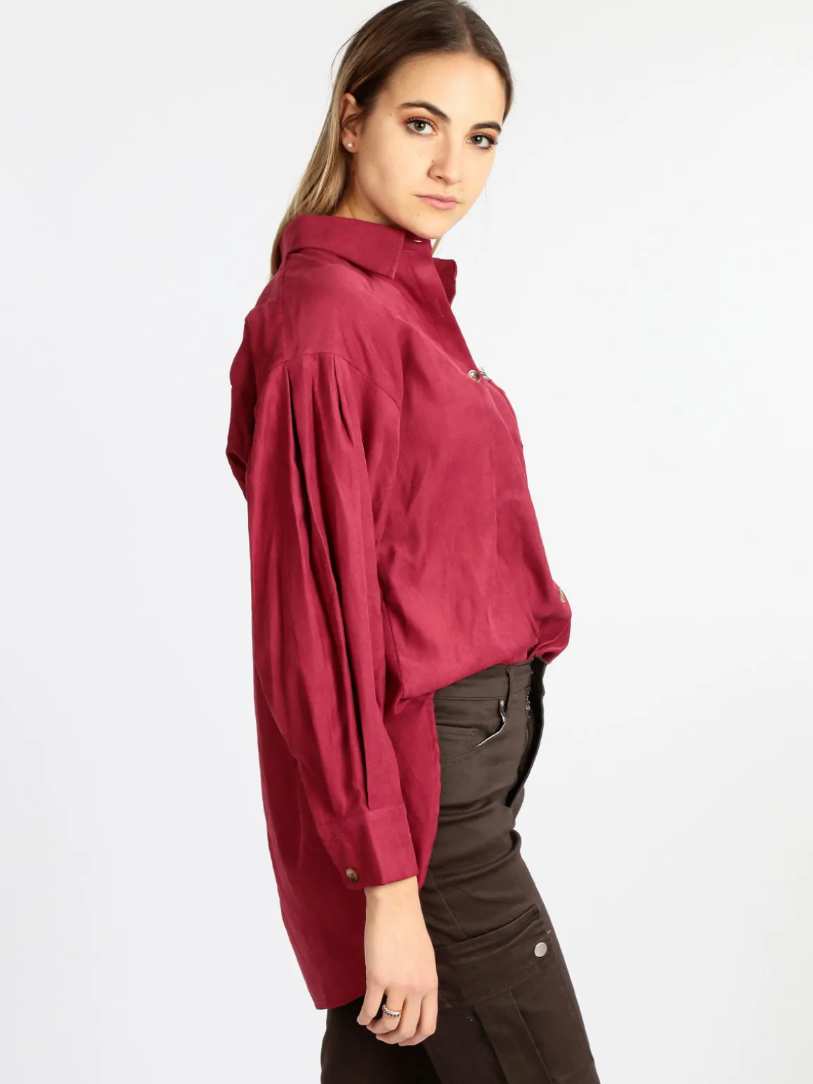 Wiya Camicia donna oversize con taschino