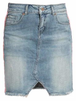Wiya Gonna corta in jeans sfrangiata