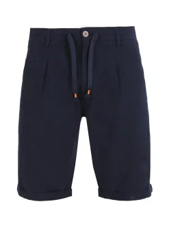 X-Cape Bermuda uomo in misto lino e cotone - blu scuro