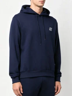 X-Cape Felpa da uomo con cappuccio e stampa sul retro - blu scuro