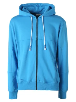 X-Cape Felpa da uomo con cappuccio e zip in cotone - azzurro