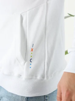 X-Cape Felpa da uomo in cotone con cappuccio - bianco