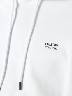 X-Cape Felpa da uomo in cotone con cappuccio - bianco