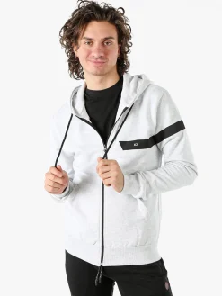 X-Cape Felpa da uomo in cotone con cappuccio e zip - grigio chiaro