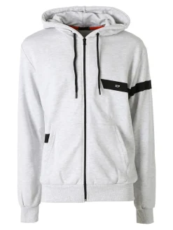X-Cape Felpa da uomo in cotone con cappuccio e zip - grigio chiaro