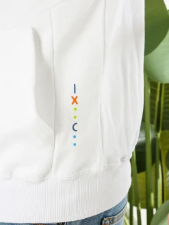 X-Cape Felpa da uomo in cotone con cappuccio e zip - bianco